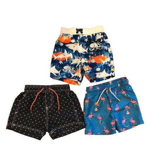 Lot of 3 Boy's 18 Month Swim Trunks w/ Liner - Picture 1 of 2